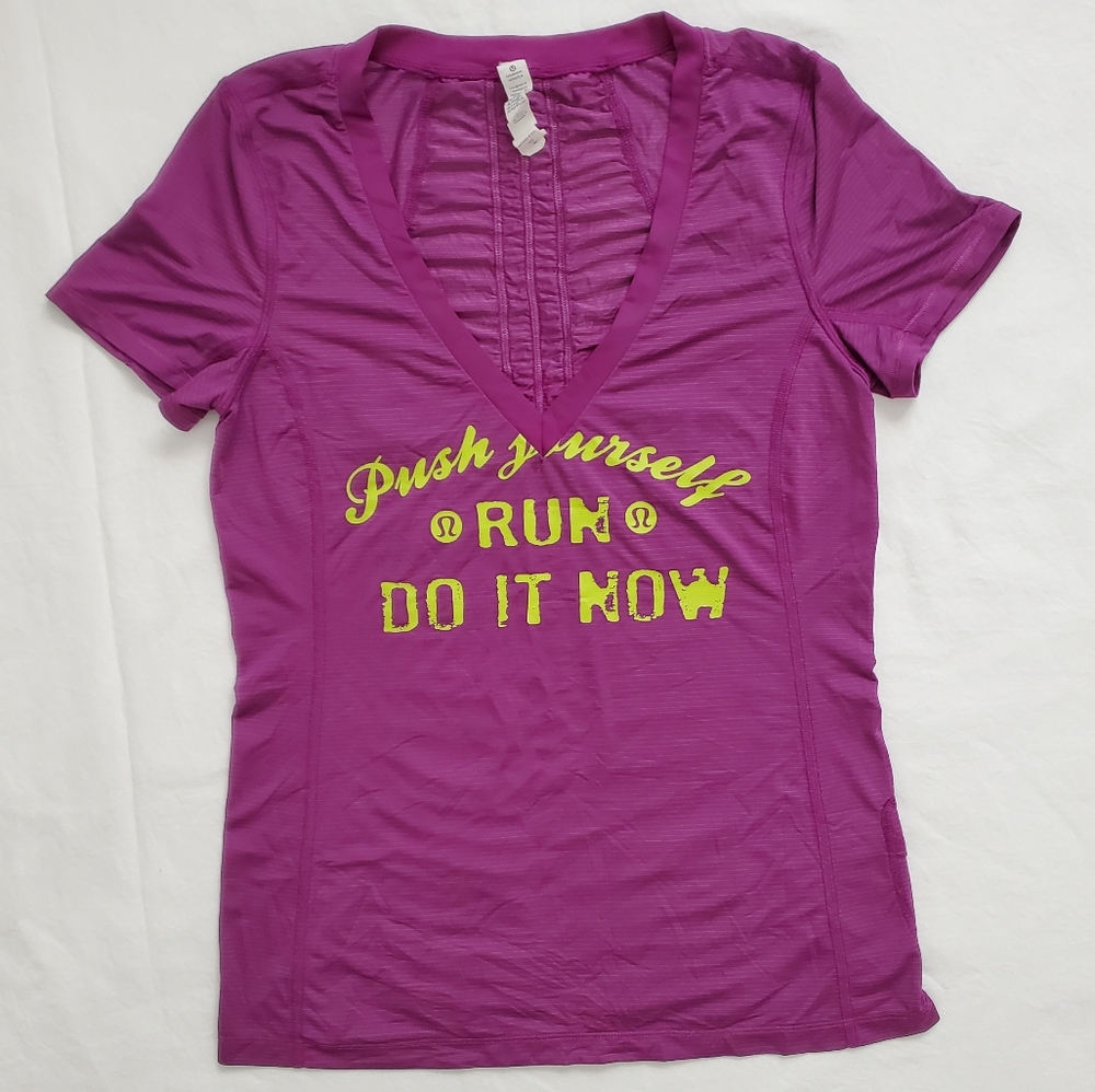 Like New Lululemon Push Yourself Run/Do it Now Tee - Picture 2 of 7